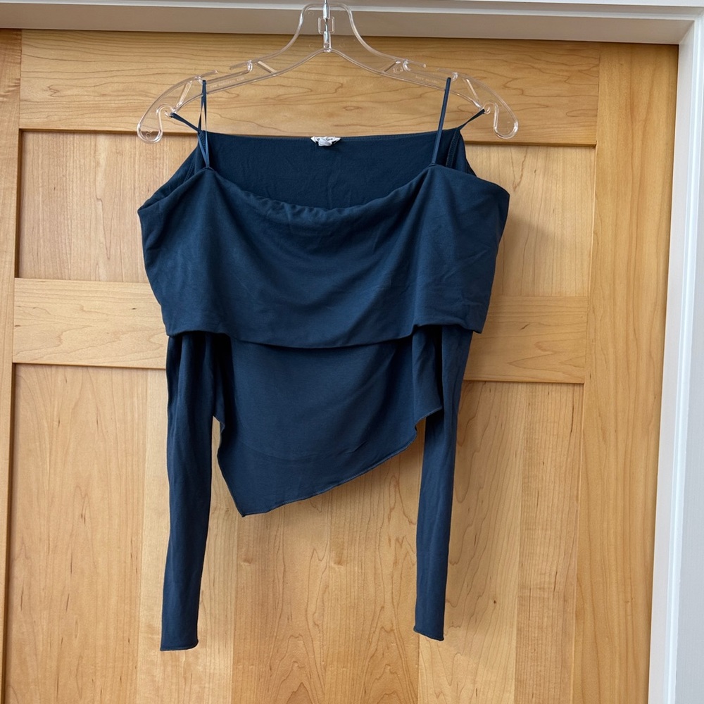 Garage Deep Blue Off-Shoulder Blouse